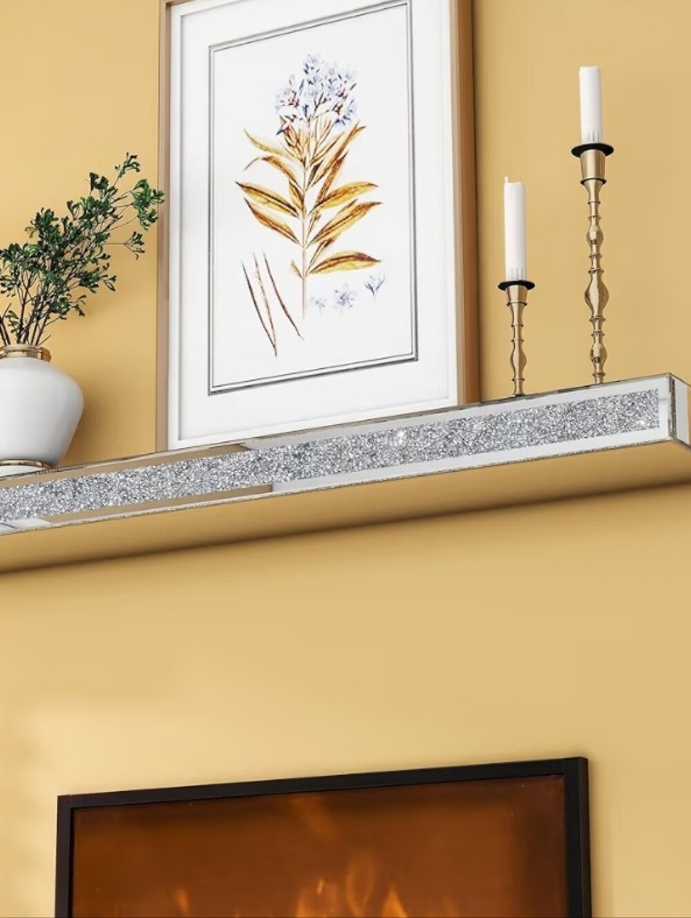Sparkle & Shine Floating Mirrored Decorative Wall Shelf